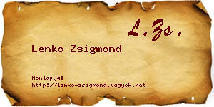Lenko Zsigmond névjegykártya